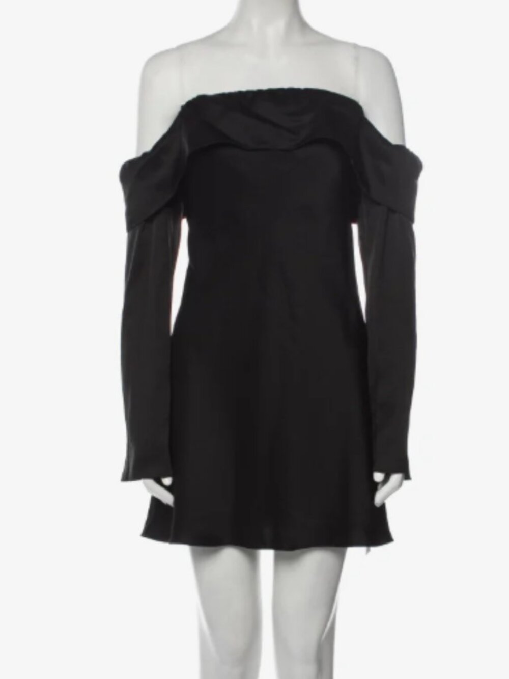 Reformation  Off-The-Shoulder Mini Dress  Black | Size: L